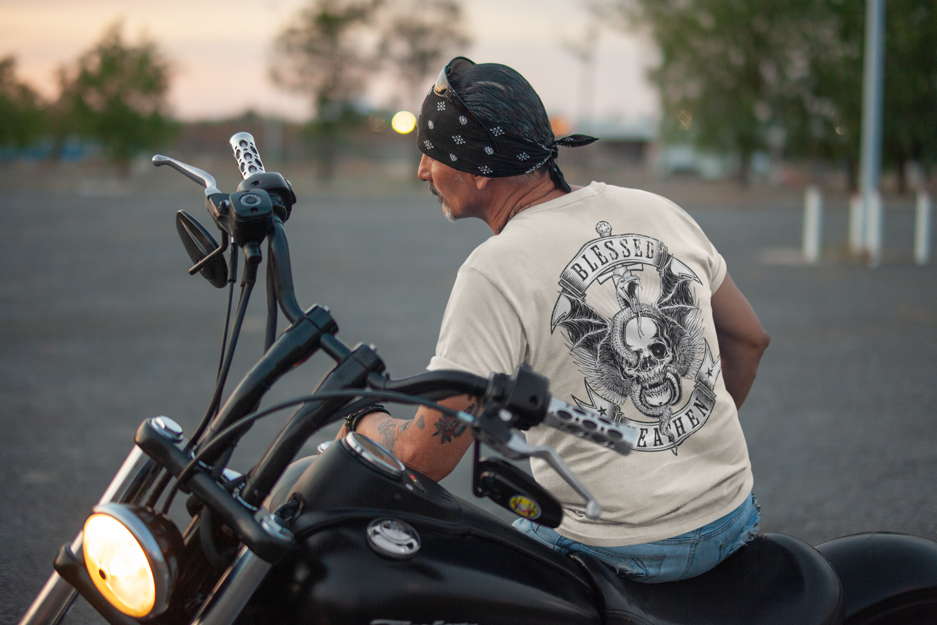 Men's Viper & Skull - Design on Back Only