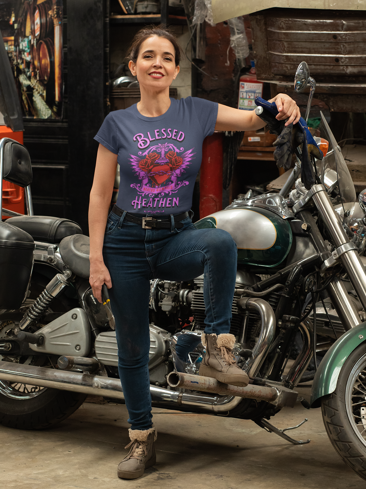 Women's Warrior Heart - Design on Front Only