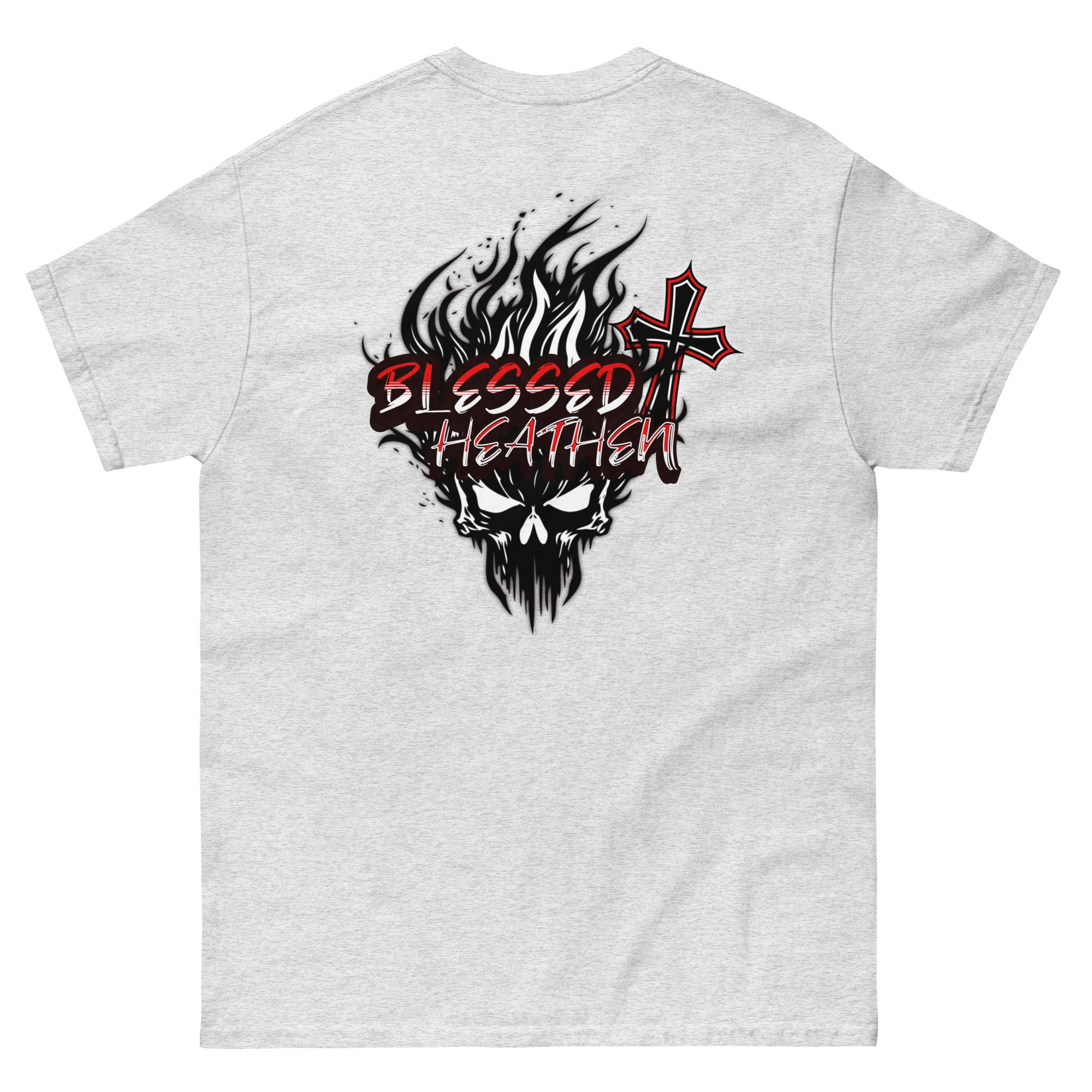 Men's Blessed Heathen Logo - Small Front Design and Large Back Design