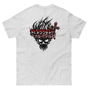 Men's Blessed Heathen Logo - Small Front Design and Large Back Design