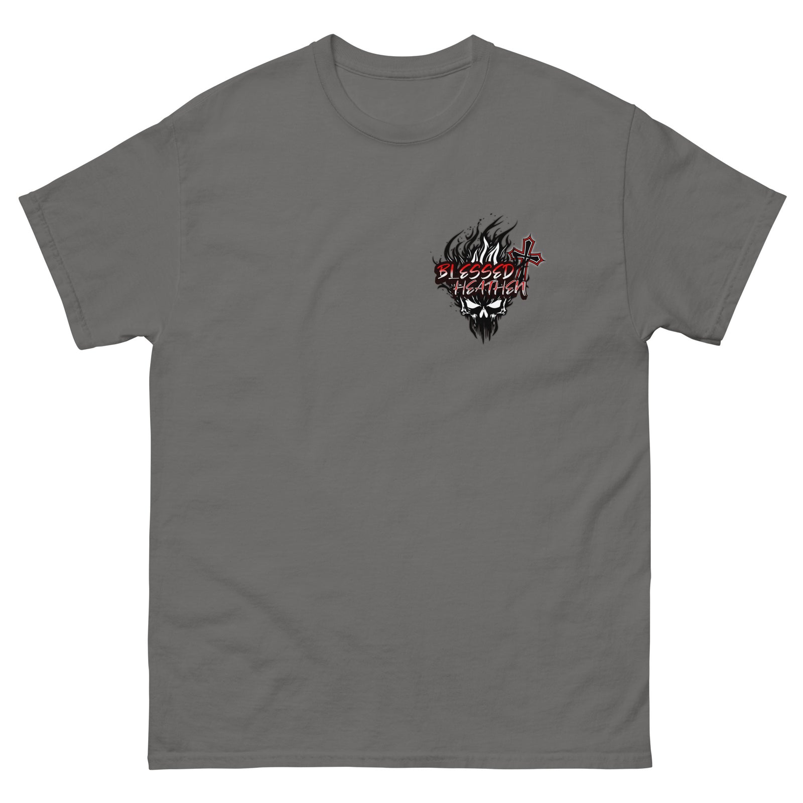 Men's Blessed Heathen Logo - Small Front Design and Large Back Design