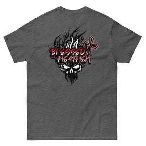 Men's Blessed Heathen Logo - Small Front Design and Large Back Design