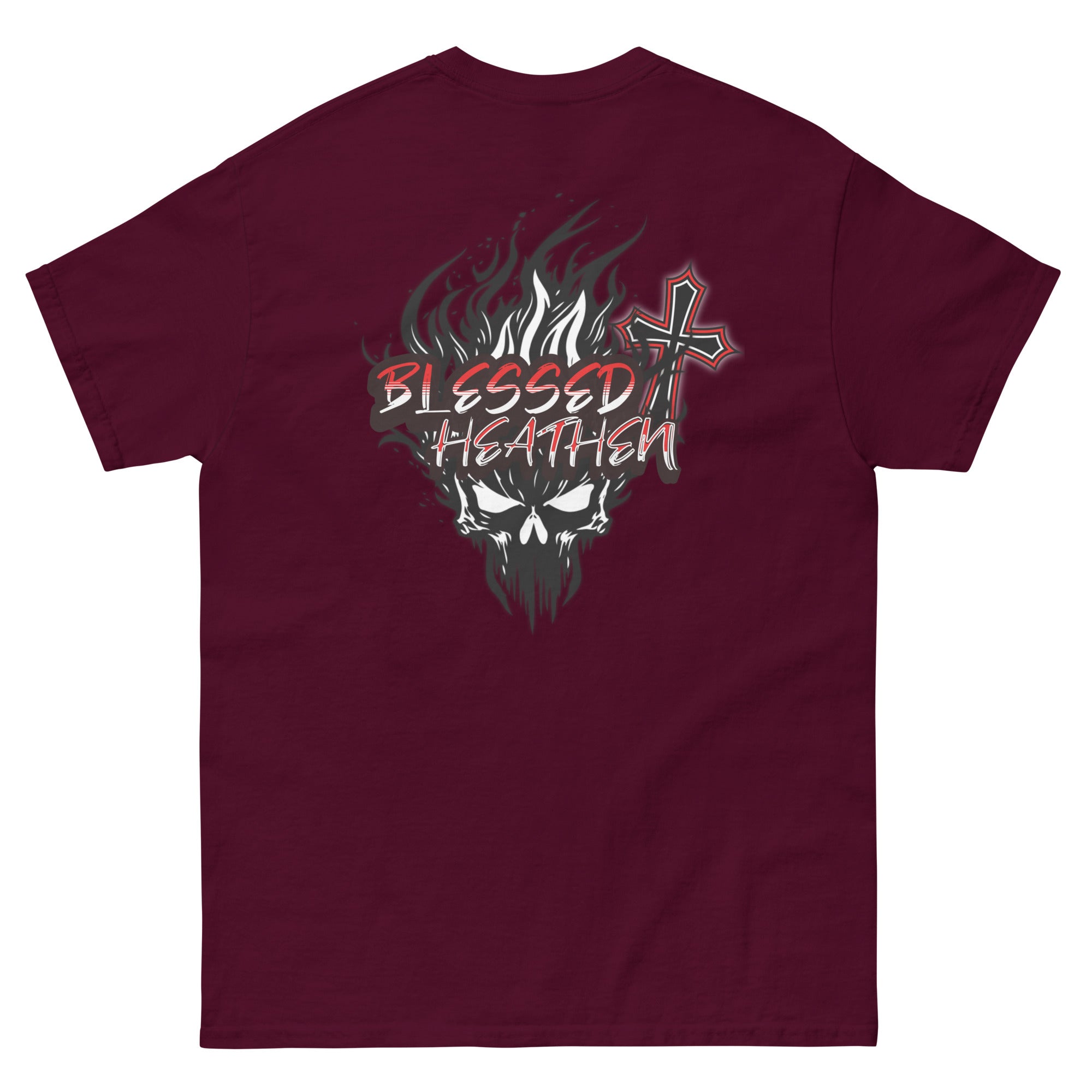 Men's Blessed Heathen Logo - Small Front Design and Large Back Design
