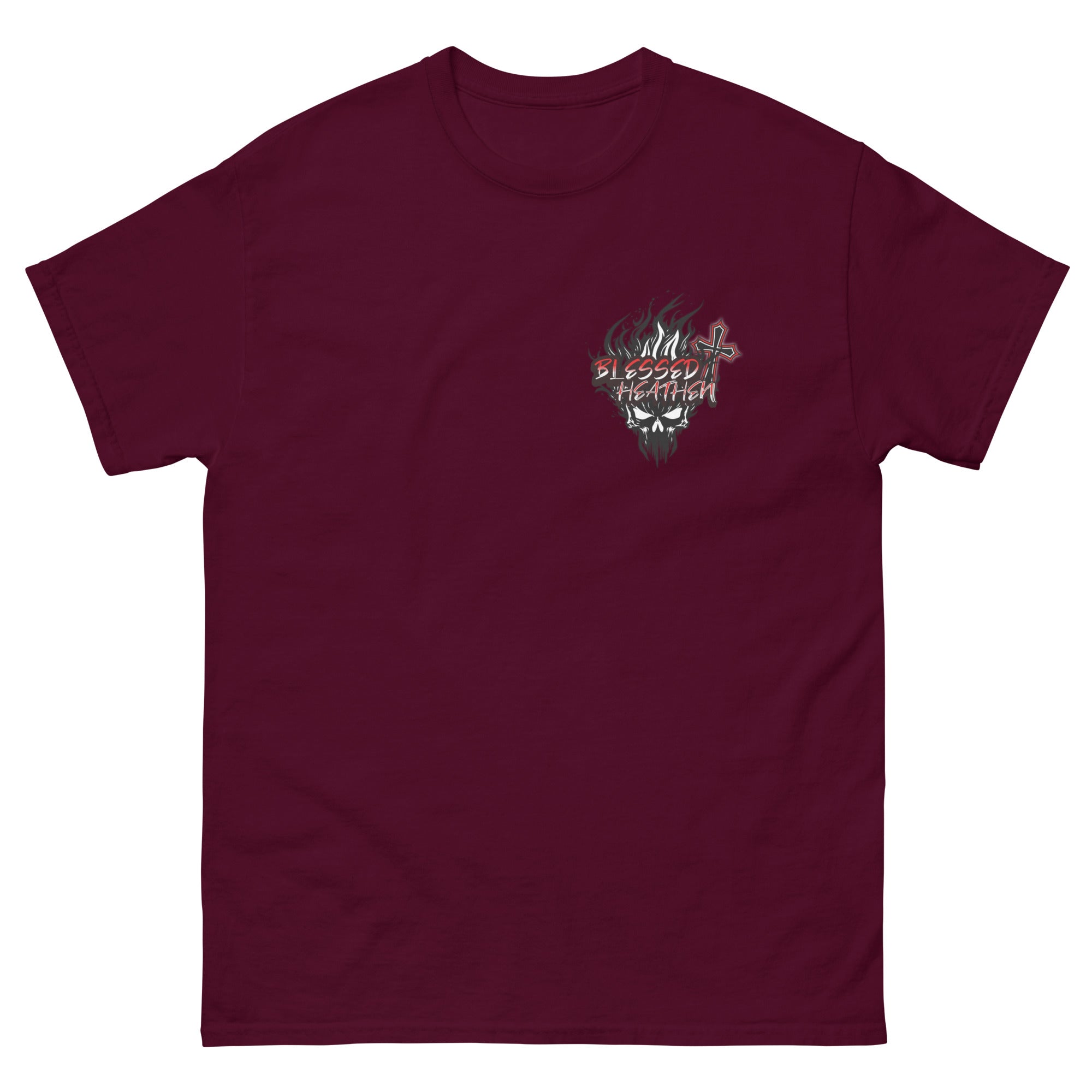 Men's Blessed Heathen Logo - Small Front Design and Large Back Design