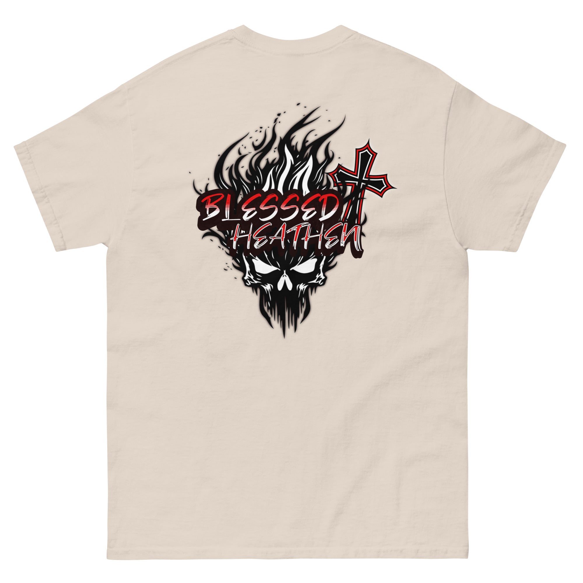 Men's Blessed Heathen Logo - Small Front Design and Large Back Design