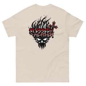 Men's Blessed Heathen Logo - Small Front Design and Large Back Design