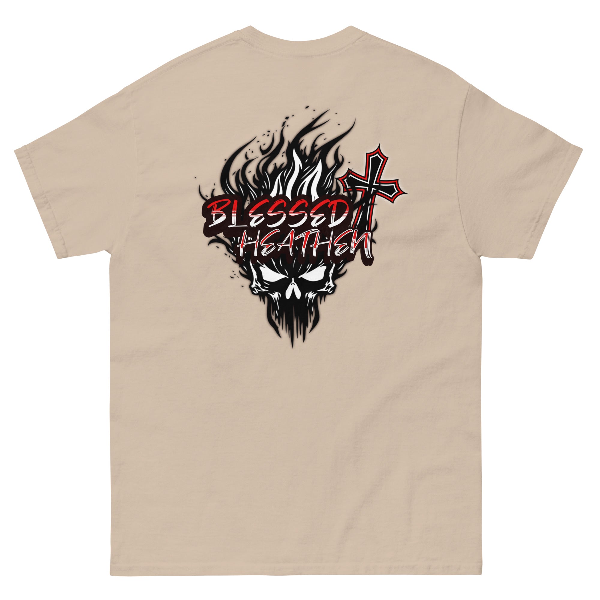 Men's Blessed Heathen Logo - Small Front Design and Large Back Design