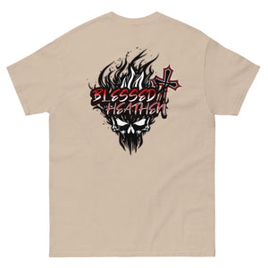 Men's Blessed Heathen Logo - Small Front Design and Large Back Design