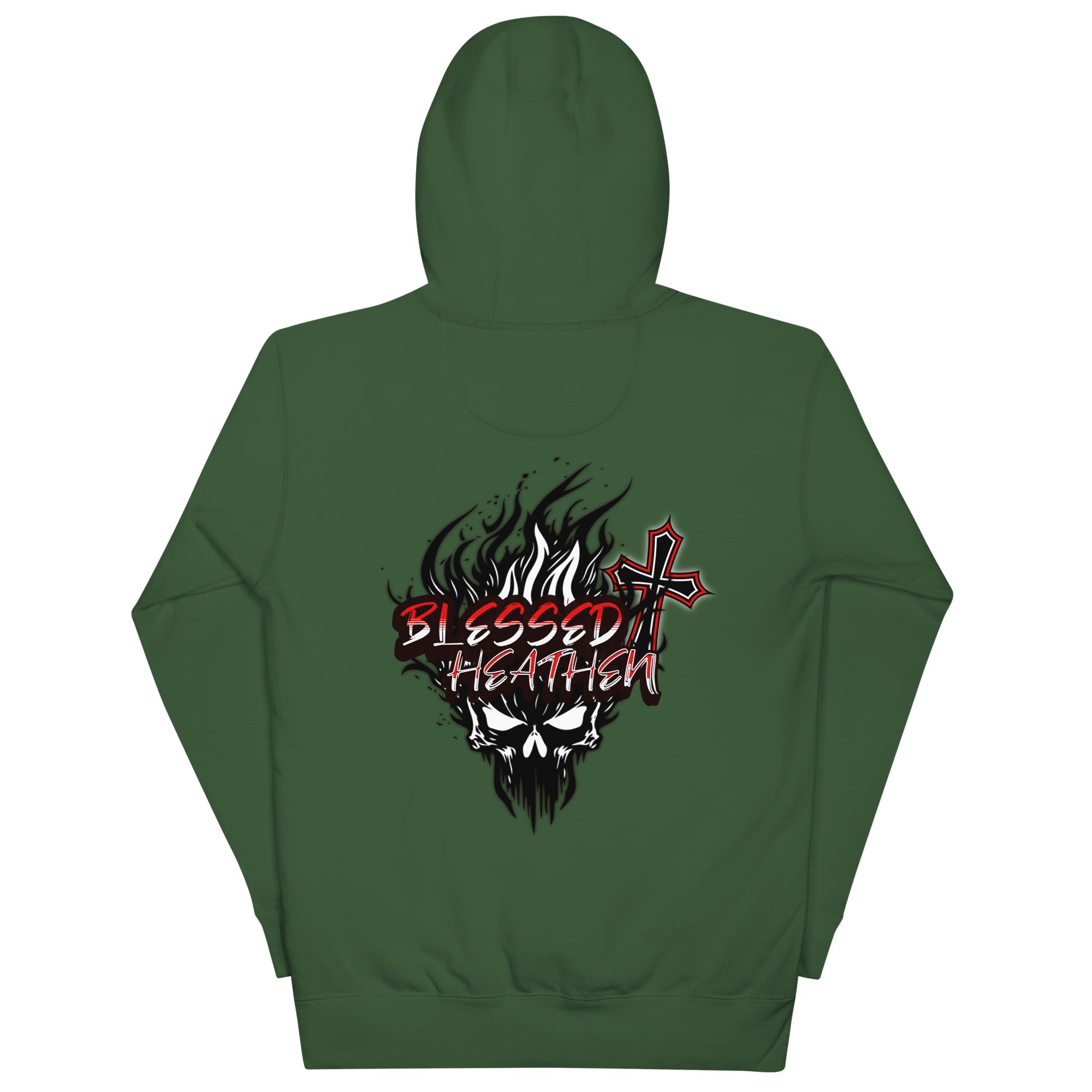 Unisex Hoodie with Blessed Heathen Logo on Back Only