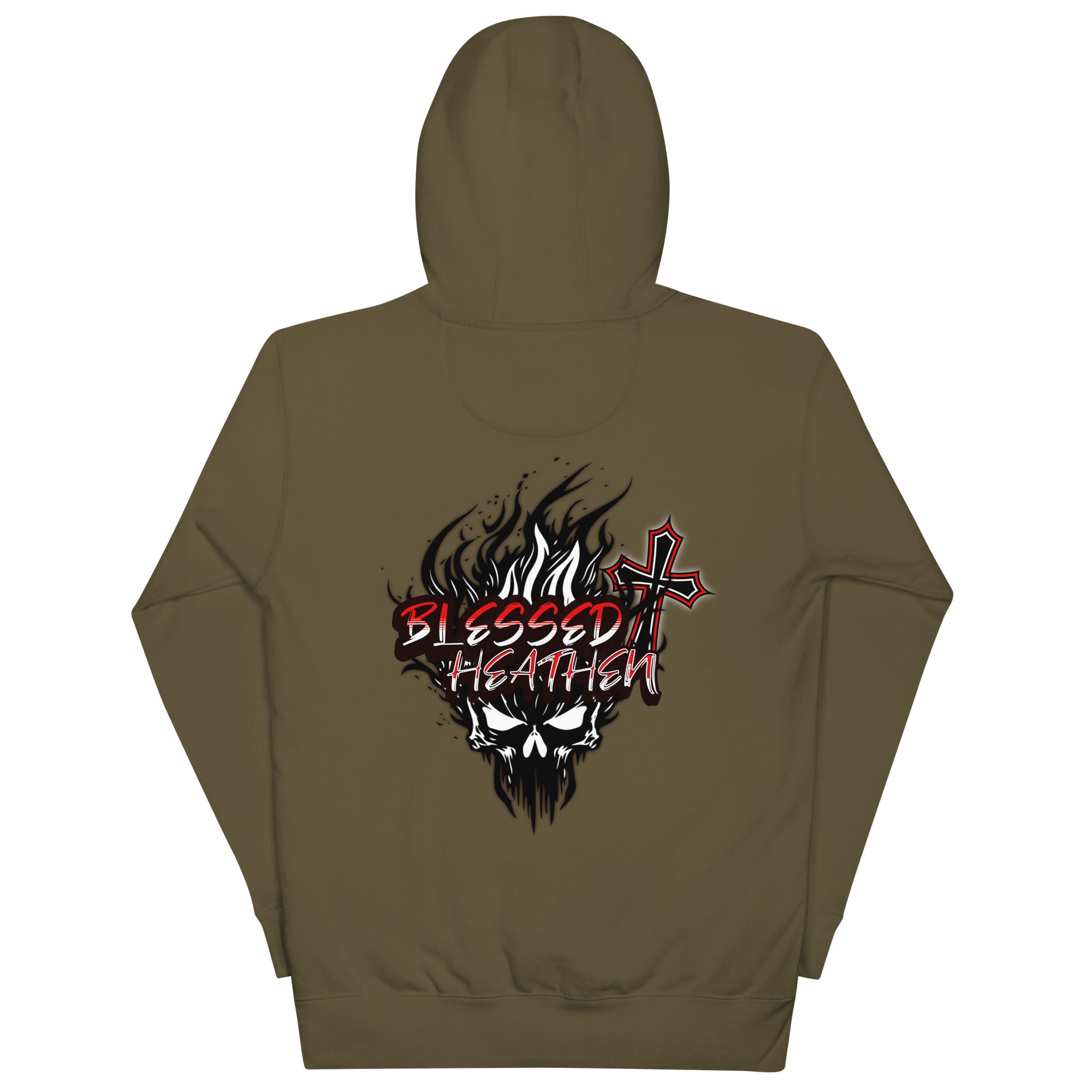 Unisex Hoodie with Blessed Heathen Logo on Back Only