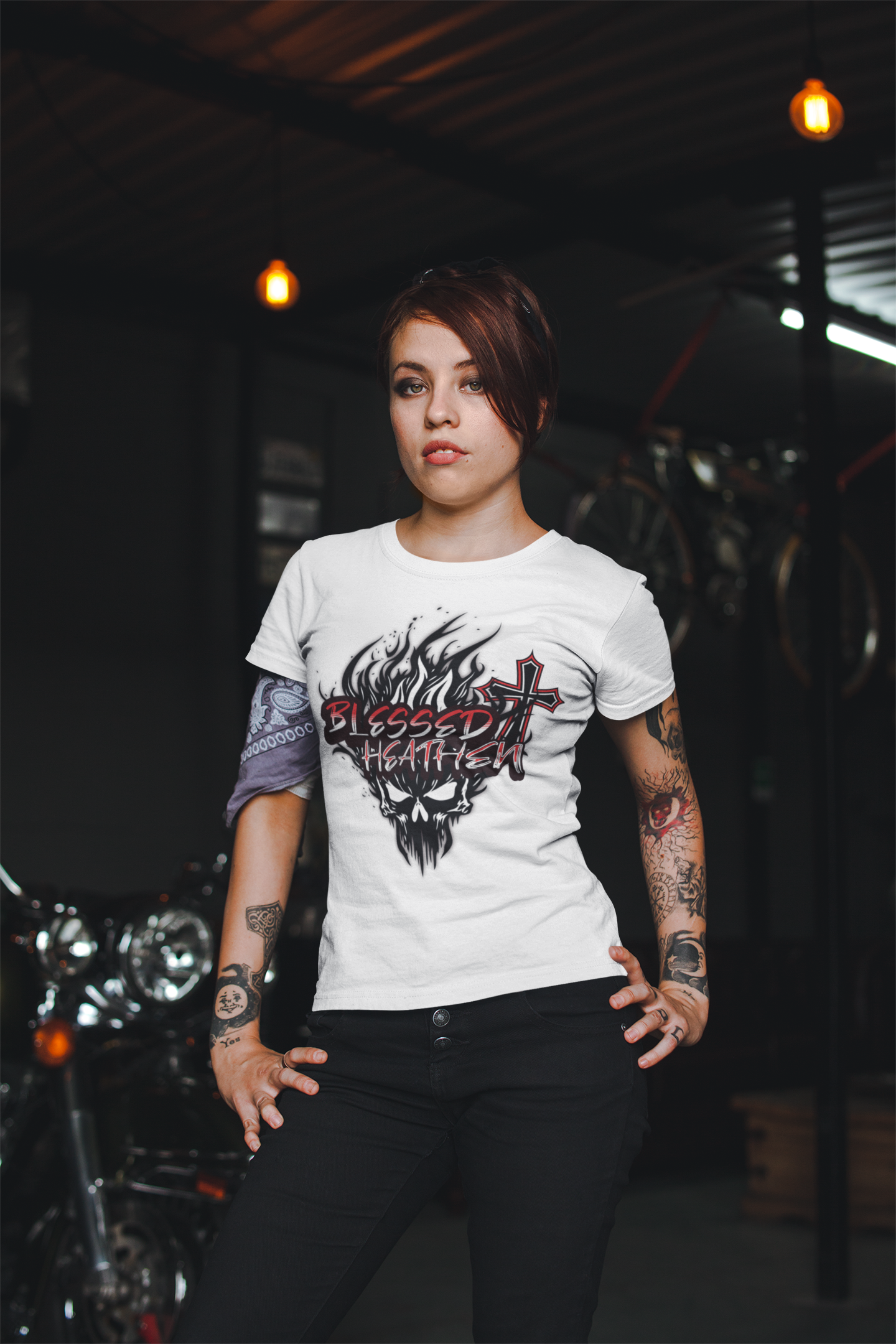 Women's Blessed Heathen Logo - Design on Front Only
